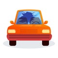 Broken car window icon, cartoon style Royalty Free Stock Photo