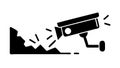 Broken CCTV Camera Icon, Security Breach Surveillance Failure, vector design Generative AI Royalty Free Stock Photo
