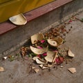 Broken ceramic flower pot Royalty Free Stock Photo