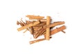 Broken Ceylon Cinnamon Isolated, Cinnamomum Verum Bark, Zeylanicum, Real Cinnamon Sticks Royalty Free Stock Photo