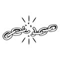 Broken chain break eps file Royalty Free Stock Photo