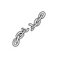 Broken chain doodle icon, vector illustration Royalty Free Stock Photo