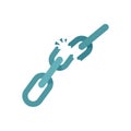 Broken chain icon flat isolated vector Royalty Free Stock Photo