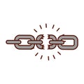 Broken chain isolated icon Royalty Free Stock Photo