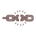 Broken chain isolated icon Royalty Free Stock Photo