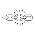 Broken chain isolated icon Royalty Free Stock Photo