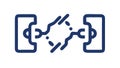 Broken Chain Link, Connection Failure System Disruption - vector design Generative AI Royalty Free Stock Photo