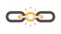Broken Chain Link, Disconnection and System Failure, vector design Generative AI Royalty Free Stock Photo