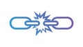 Broken Chain Link Icon with Clean Separation, Disconnected Symbol, vector design Generative AI Royalty Free Stock Photo