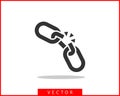 Broken chain link icon vector. Concept demage connection or join in business. Disconnect symbol isolated on white background