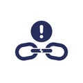 Broken chain link icon, vector Royalty Free Stock Photo