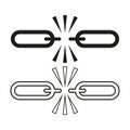 Broken chain link icon. Vector illustration. stock image. Royalty Free Stock Photo