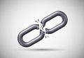Broken Chain Link Symbolizing Disconnection and Failure Royalty Free Stock Photo