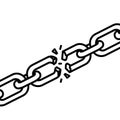 Broken Chain Link: Symbolizing Freedom, Failure, or Disconnection Concept Royalty Free Stock Photo