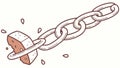 Broken chain link, symbolizing freedom and overcoming obstacles. vector design Generative AI Royalty Free Stock Photo