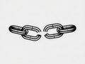 Broken Chain Link Symbolizing Separation, Weakness, or Disconnection {Ai generated Royalty Free Stock Photo
