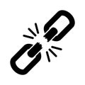 Broken chain link vector icon Royalty Free Stock Photo