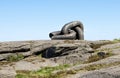 A Broken Chain monument on North Sea coast in Kvernevik suburb