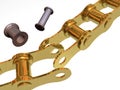 Broken chain and rusty link Royalty Free Stock Photo