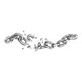 broken chain sketch hand drawn vector Royalty Free Stock Photo