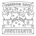 Broken Chains with Freedom Day Coloring Page