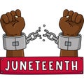 Broken Chains Juneteenth Cartoon Colored Clipart