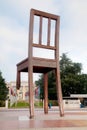 Broken Chair monument near United Nations palace in Geneva Royalty Free Stock Photo