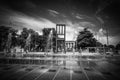 Broken Chair Monument at the United Nations in Geneva - GENEVA, SWITZERLAND - JULY 9, 2020 Royalty Free Stock Photo