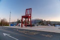 Broken Chair is a monumental sculpture in wood designed by Swiss artist Daniel Berset, Geneva, Switzerland