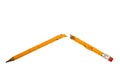 Broken Chewed Pencil Isolated XXXL Royalty Free Stock Photo