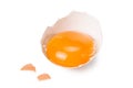 broken chicken egg isolated on a white background Royalty Free Stock Photo