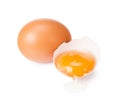 broken chicken egg isolated on a white background Royalty Free Stock Photo