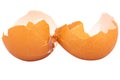 Broken chicken eggshell on white background Royalty Free Stock Photo