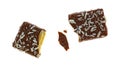 Broken chocolate wafer with coconut flakes cookie Royalty Free Stock Photo