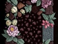 Dark chocolate background created with generative ai technology