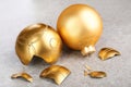 Broken christmas balls Royalty Free Stock Photo