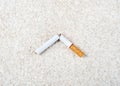Broken Cigarette closeup Royalty Free Stock Photo