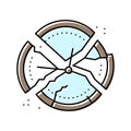 broken clock sad mood color icon vector illustration
