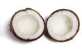 Broken coconut isolated