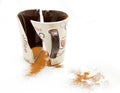 Broken coffee cup Royalty Free Stock Photo