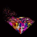 Broken colorful diamond background