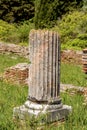 Broken column with pedestal - Ostia Antica Rome Royalty Free Stock Photo