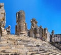 Broken Columns in the Temple of Apollo at Didyma, Turkey Royalty Free Stock Photo