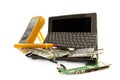 Broken computer in for repair service Royalty Free Stock Photo