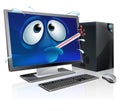 Broken computer virus cartoon Royalty Free Stock Photo