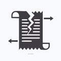 Broken Contract or Canceled Bill Vector Icon Royalty Free Stock Photo
