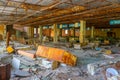 Broken convenience store inside of Pripyat town in the Ukraine