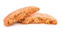 Broken cookies on white background Royalty Free Stock Photo
