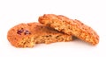 Broken cookies on white background Royalty Free Stock Photo