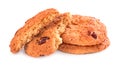 Broken cookies on a white background Royalty Free Stock Photo